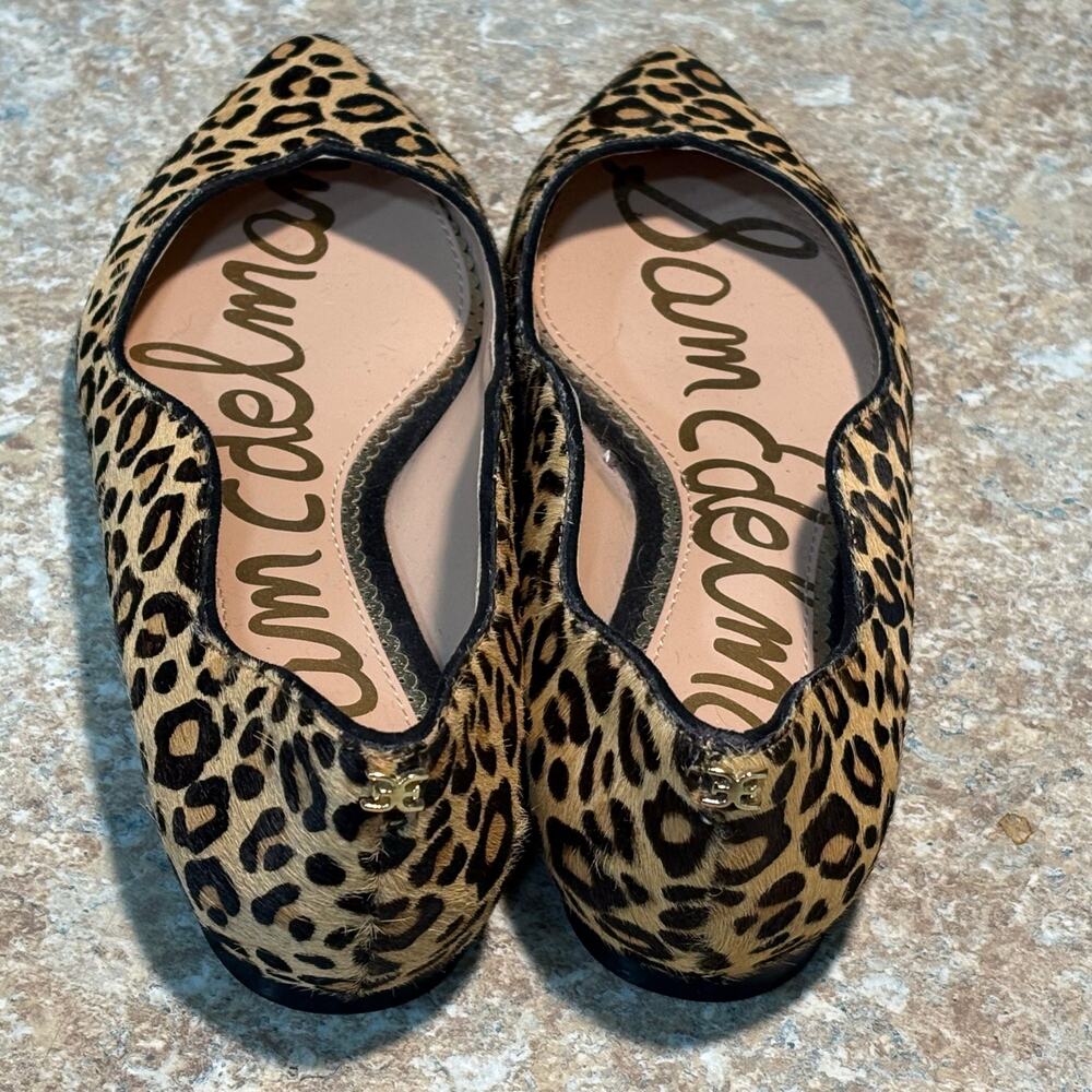 Sam Edelman Riza Leopard Print Pointed Toe Classic Preppy Ballet Flats Size 5.5 - Picture 9 of 12